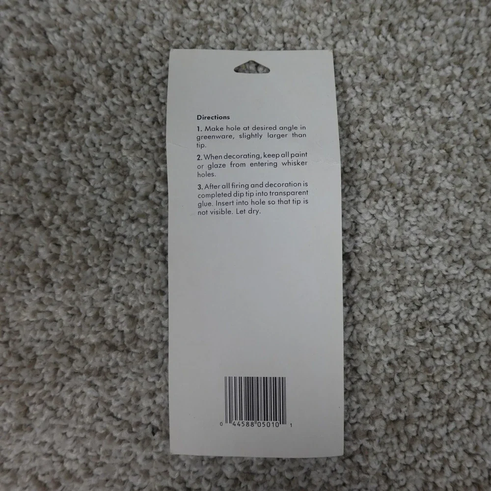 Darice Black Cat Whiskers 50-1 Craft Supplies for Ceramics and Pottery 1 Pair